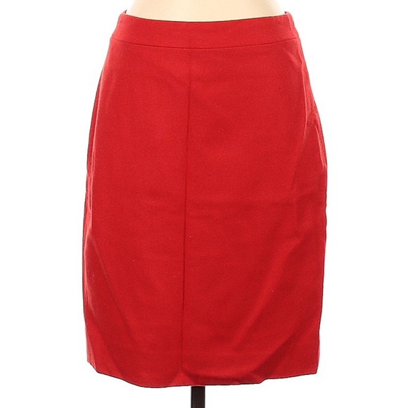 J Crew Coral Orange Wool Blend Pencil Skirt 2 - Picture 8 of 9